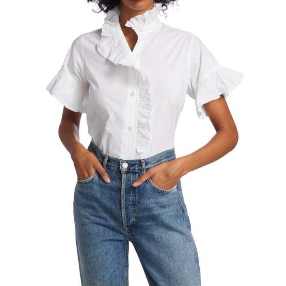 MILLE Vanessa Ruffled Button-Up Shirt - Picture 1 of 7